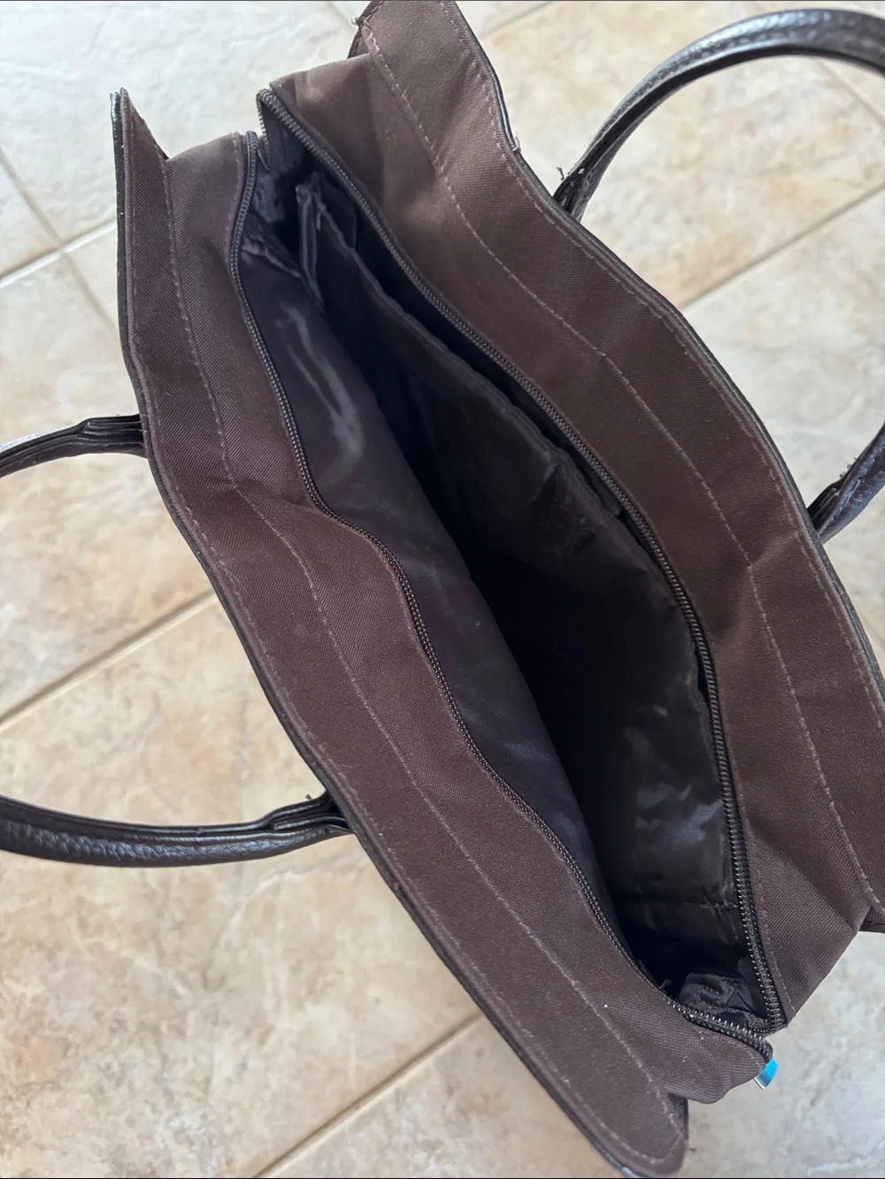 Milano Men's Laptop Tote in Dark Brown with Chocolate Trim